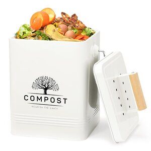 New Perfnique Kitchen Compost Bin, 1.7 Gallon Countertop Compost Bin with Lid